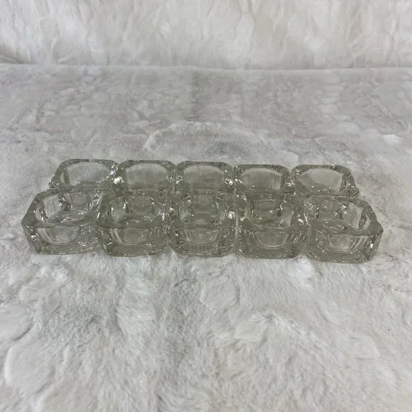 Antique Salt Cellars Salt Dips glass clear crystal open faced . 10 Total - Picture 3 of 11